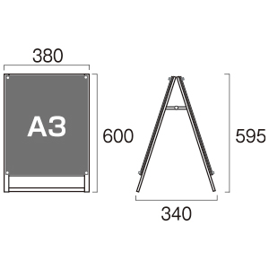 A3スタンドPSSK-A3TRB 縦 両面 黒 2枚目