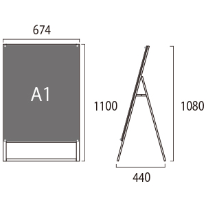 黒スタンドBPSSK-A1KB A1片面 黒 3枚目