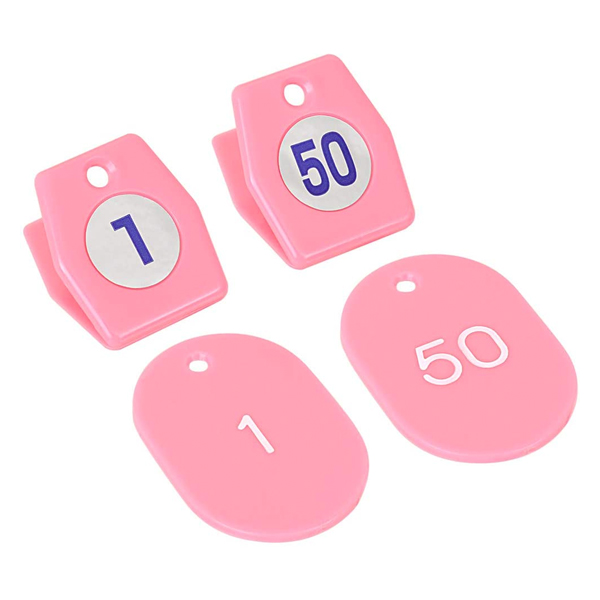 スチロールクロークチケットA型 (1～50) ピンク　店舗用品　レジ回り用品　番号札 2枚目