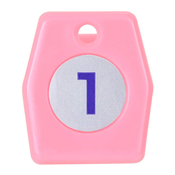 スチロールクロークチケットA型 (1～50) ピンク　店舗用品　レジ回り用品　番号札 3枚目