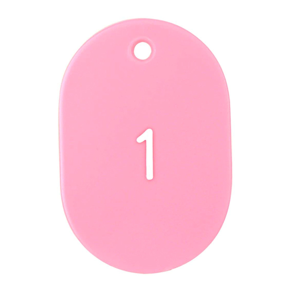 スチロールクロークチケットA型 (1～50) ピンク　店舗用品　レジ回り用品　番号札 4枚目