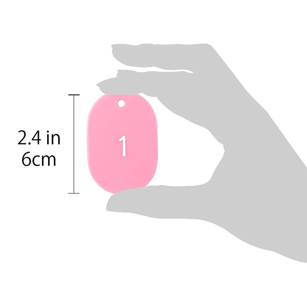 スチロールクロークチケットA型 (1～50) ピンク　店舗用品　レジ回り用品　番号札 5枚目