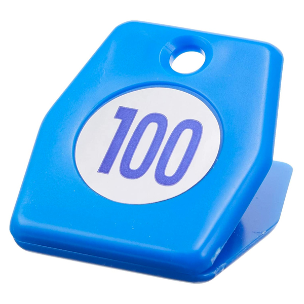 スチロールクロークチケットA型 (51～100) ブルー　店舗用品　レジ回り用品　番号札 2枚目
