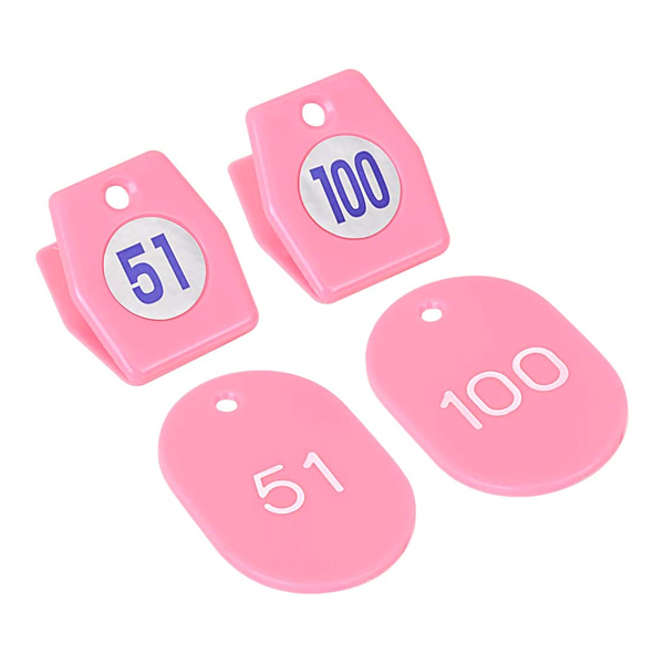 スチロールクロークチケットA型 (51～100) ピンク　店舗用品　レジ回り用品　番号札 2枚目