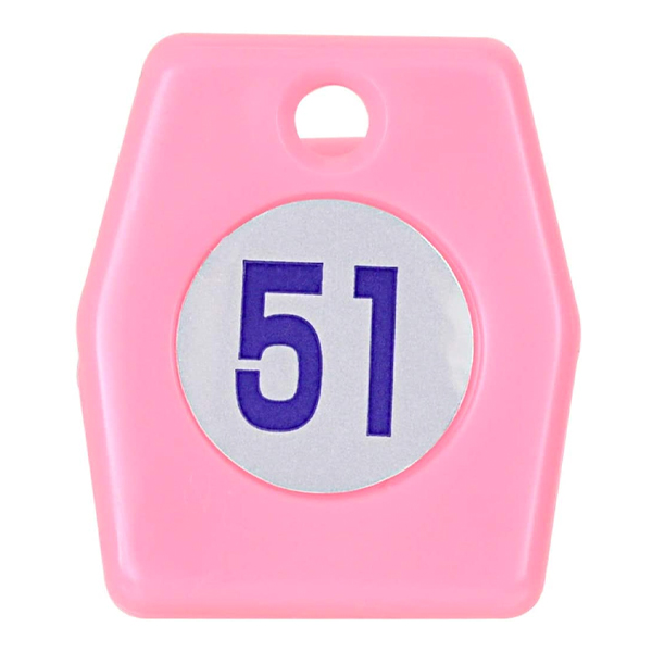 スチロールクロークチケットA型 (51～100) ピンク　店舗用品　レジ回り用品　番号札 3枚目