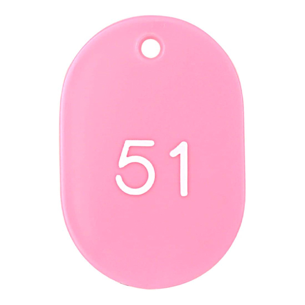 スチロールクロークチケットA型 (51～100) ピンク　店舗用品　レジ回り用品　番号札 4枚目
