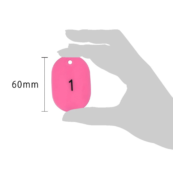 スチロール番号札  大 1～50 ピンク　番号札　小判札　整理券 4枚目