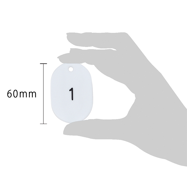 スチロール番号札  大 1～50 ホワイト　番号札　小判札　整理券 4枚目