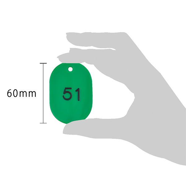 スチロール番号札 大 51～100 グリーン　番号札　小判札　整理券 4枚目