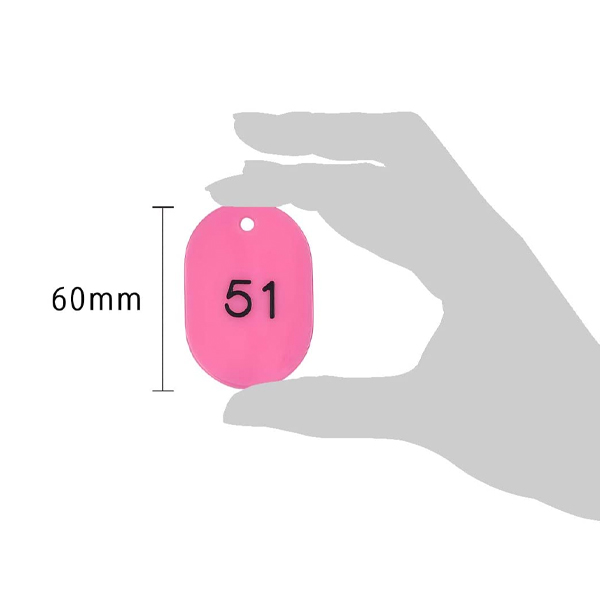 スチロール番号札 大 51～100 ピンク　番号札　小判札　整理券 4枚目