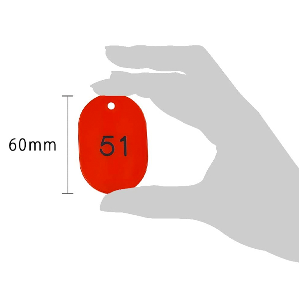 スチロール番号札 大 51～100 レッド　番号札　小判札　整理券 4枚目