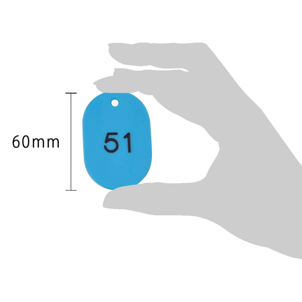 スチロール番号札 大 51～100 スカイブルー　番号札　小判札　整理券 4枚目