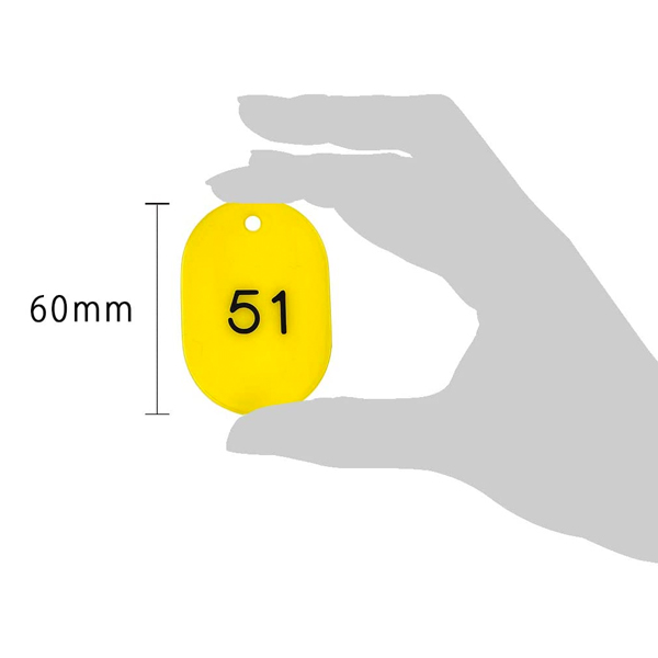 スチロール番号札 大 51～100 イエロー　番号札　小判札　整理券 4枚目