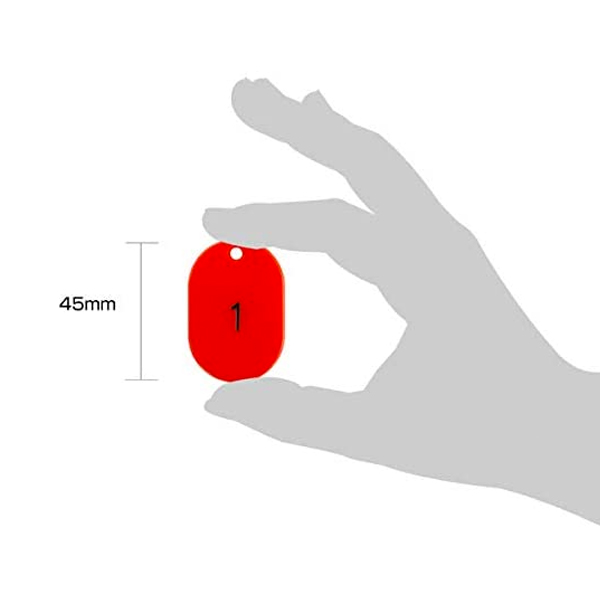 スチロール番号札 小 1～100  レッド　番号札　小判札　整理券 4枚目