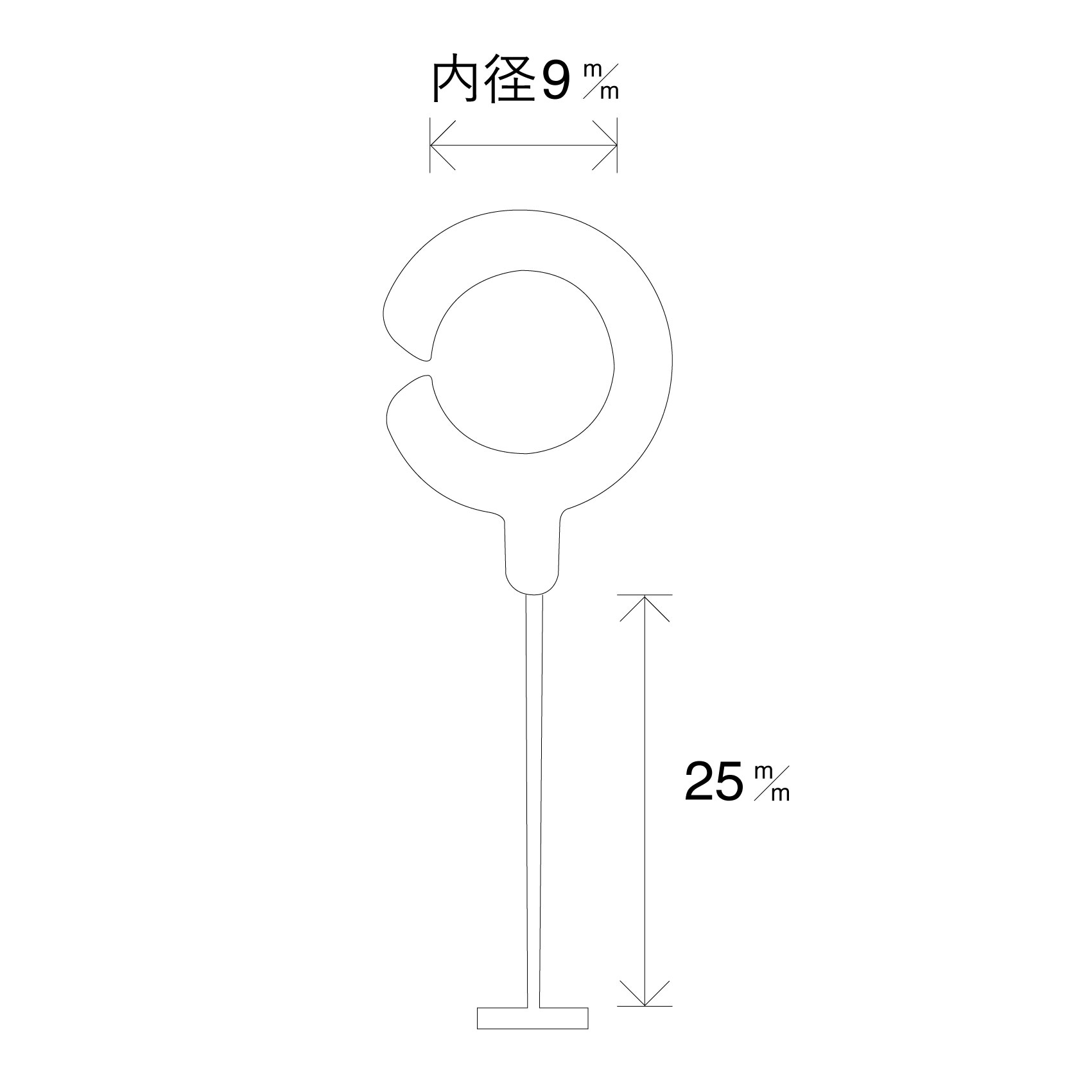 バノックピン フックピン 25mm店舗用品　運営備品　ピン・タグ付・プライス用品 5枚目