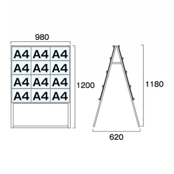 カードケーススタンド看板 CCSK-A4Y24RH 2枚目