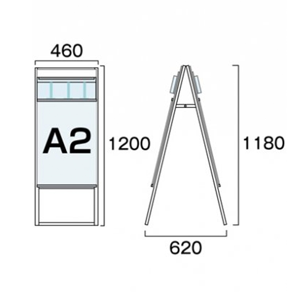 パンフレットケース看板 PCSKD-A2R ｜ 商品紹介 ｜ 株式会社友屋