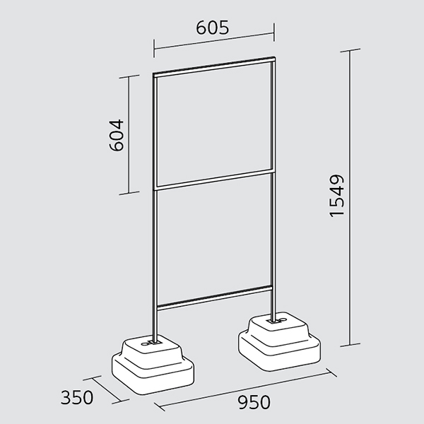 標識用スタンド(600×600用)　店舗用品　バックヤード備品　安全用品・標識 3枚目