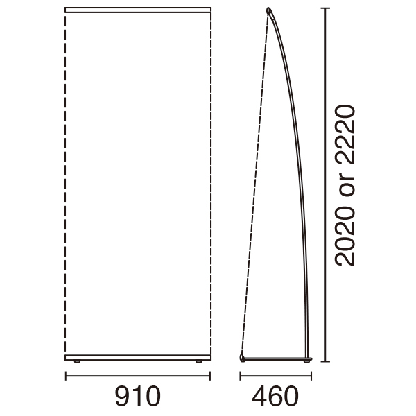 ニューLバナースタンド Ver2 片面  W900　店舗用品　販促用品　展示会　セミナー会場　バックボード　インタビューボード 3枚目