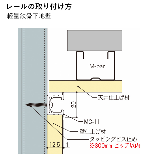 ピクチャーレール MC-11 3000 シルバー　店舗用品　展示　イベント　壁掛け 3枚目