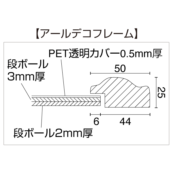 アールデコフレーム ゴールド A3ポスターパネル　ポスターフレーム 5枚目