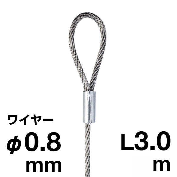 片ループワイヤー シルバー φ0.8／3.0m