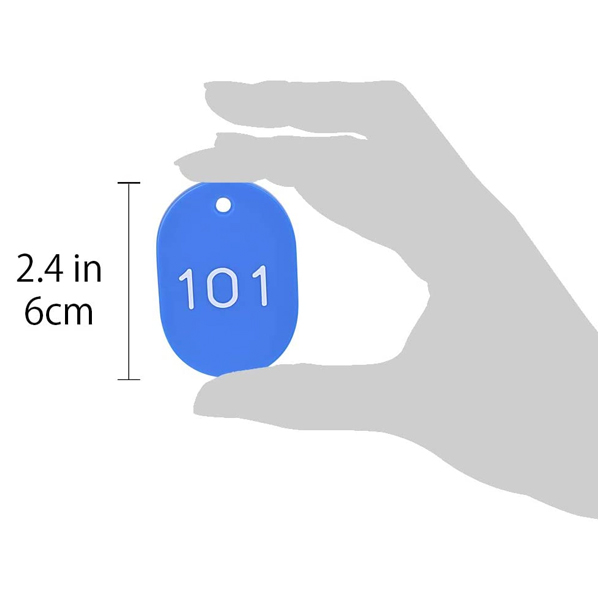 スチロールクロークチケットA型(101～150) 青　店舗用品　レジ回り用品　番号札 5枚目