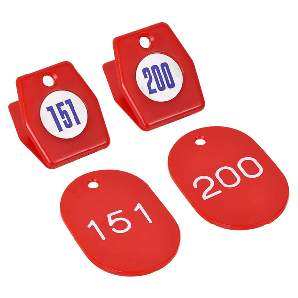 スチロールクロークチケットA型(151～200) 赤　店舗用品　レジ回り用品　番号札　クローク札 2枚目