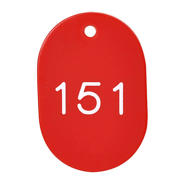 スチロールクロークチケットA型(151～200) 赤　店舗用品　レジ回り用品　番号札　クローク札 4枚目