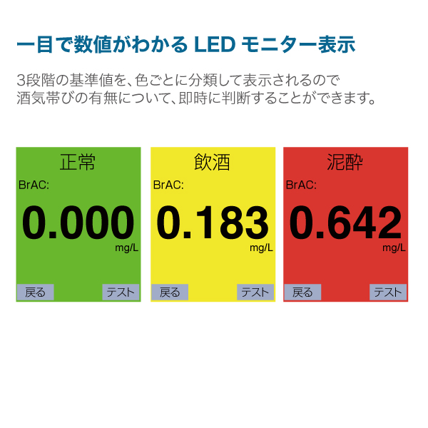 アルコール高精度秒速検知器 アルコールチェッカー　USB充電式　吹込式　業務用　耐久性高 5枚目