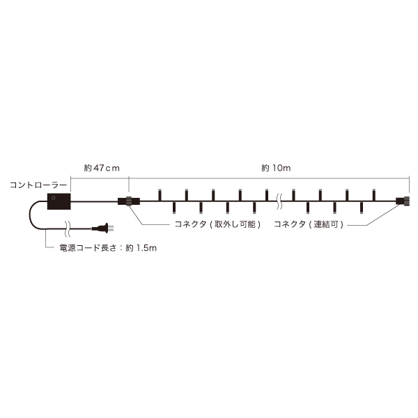 LEDストリングライトⅡ 黒コード ホワイト 2枚目