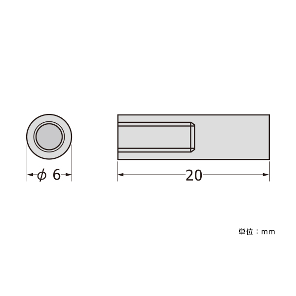 パネルフィクス バー φ6-20 片ナット　店舗用品　スカルプス