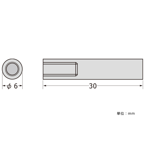 パネルフィクス バー φ6-30 片ナット　店舗用品　スカルプス