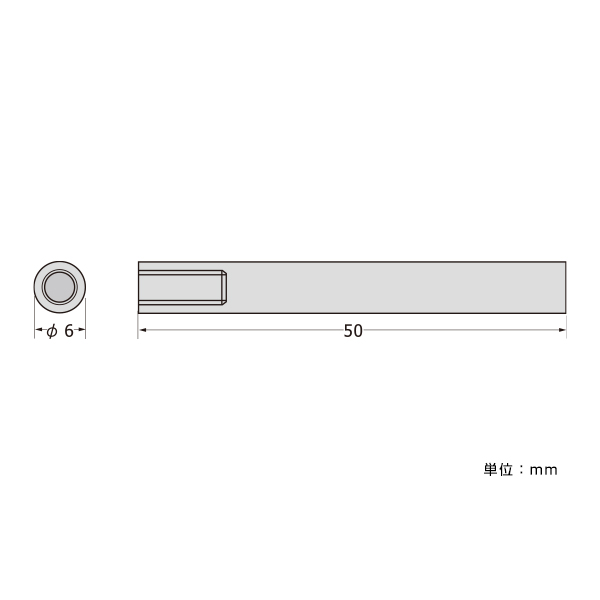 パネルフィクス バー φ6-50 片ナット　店舗用品　スカルプス