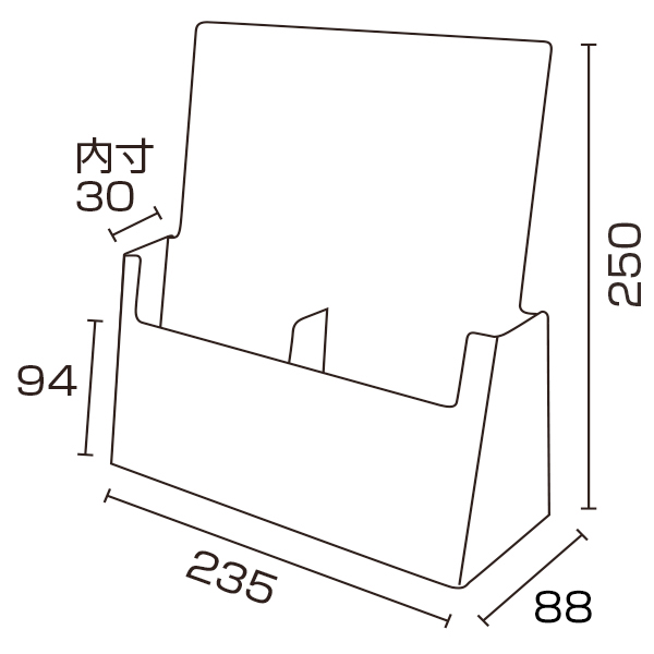 カタログホルダー 2C112 A4 3ッ折 2列　スタンド看板　カタログスタンド　卓上タイプ 2枚目
