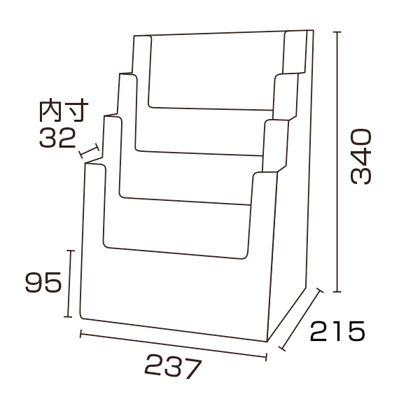 カタログホルダー 4C230 A4 4段　スタンド看板　カタログスタンド　卓上タイプ 2枚目