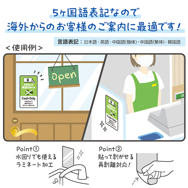 24-549 五カ国語ステッカー お支払いは現金のみです 3枚目