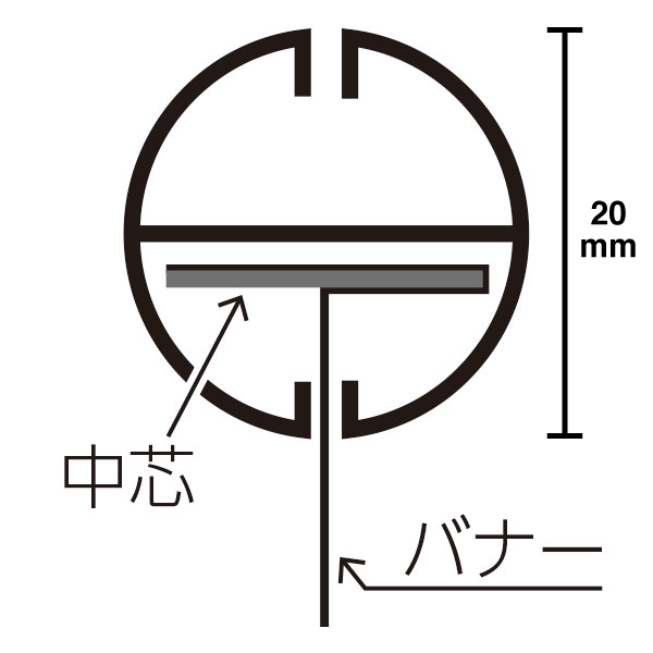 H型パイプMk-II徳用W2000 ホワイト 中芯付　50本入　店舗用品　販促POP　天吊り用品・タペストリーバー　POPハンガー・タペストリーバー 2枚目