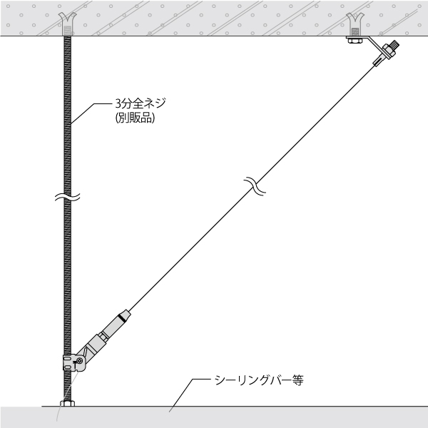 CBH用振れ止めワイヤーセット L2000 店舗用品 展示用品 2枚目