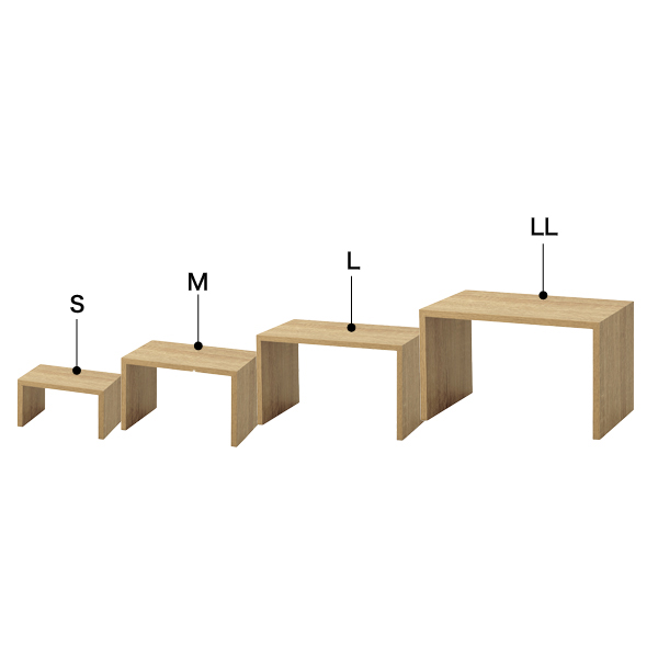 木製コの字ディスプレイ(ラスティック) S