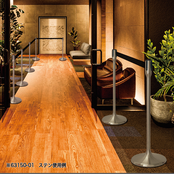 スリムベルトパーテーションSUS-5 ブラック　店舗用品　展示会　イベント　仕切り　誘導 高級感 4枚目