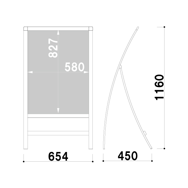 カーブサイン RX-610(A1)　スタンド看板 3枚目
