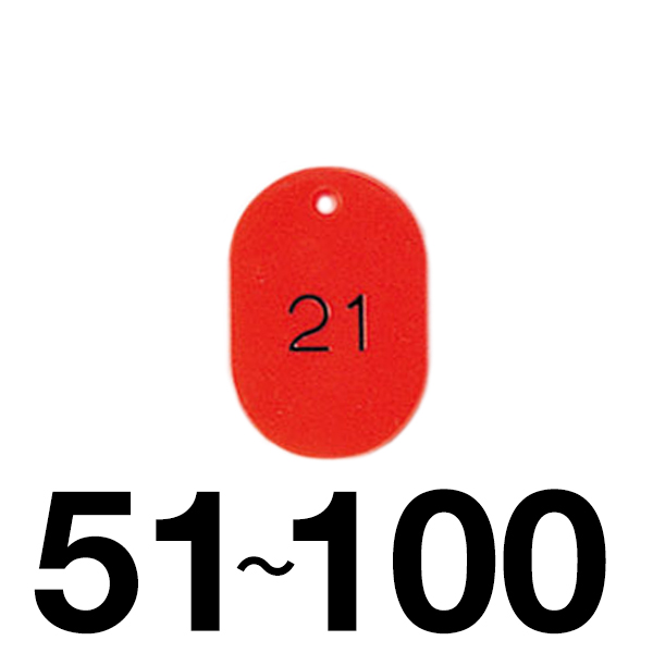 小判型No.入 CP-20 51～100 レッド 番号札 整理券