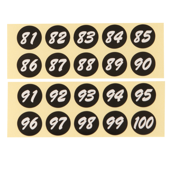 連番シール (51～100) ブラック 白文字　店舗用品　レジ回り用品　番号札 4枚目