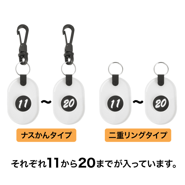 ツインチケット 11~20 透明 番号札 プラスチック クローク 預かり札 引換券 親子札 荷物 荷札 タグ ナンバー 飲食店 店舗用品 オフィス 事務用品 3枚目