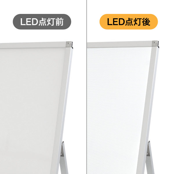 イージーライトA　B1片面シルバー　店舗用品　販促用品　LEDスタンド看板　LEDパネル付スタンド 4枚目