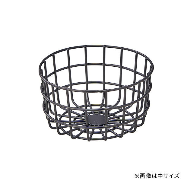 丸型ワイヤーバスケット 2個入 小 ブラック