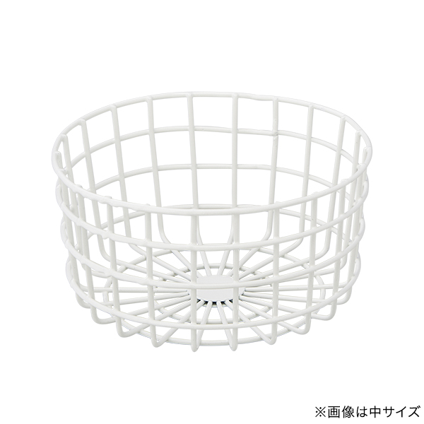 丸型ワイヤーバスケット 2個入 小 ホワイト
