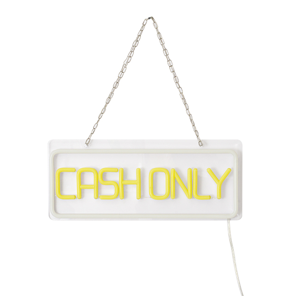 LEDネオン CASH ONLY 白黄