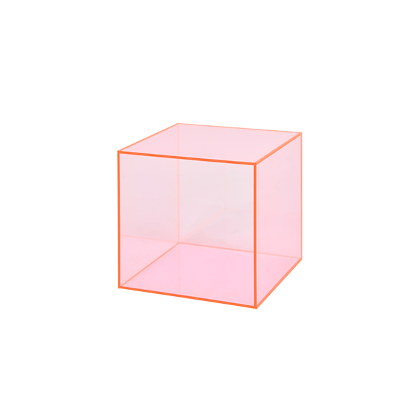 アクリル BOX 5面体 100角 蛍光ピンク